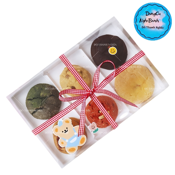 Hộp Nhựa - Vuông Đế Giấy - 6 Ngăn 9x9cm Cao 8cm