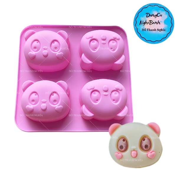 Khuôn Silicon - Động Vật - Vĩ Mặt Gấu Trúc 4C