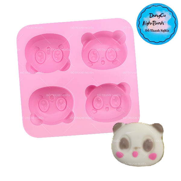 Khuôn Silicon - Động Vật - Vĩ Mặt Gấu Trúc 4C