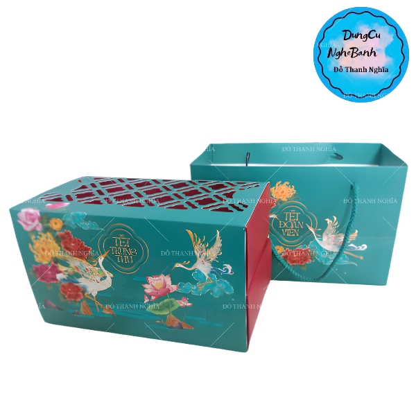 Hộp Giấy - Bánh Trung Thu Quai Xách - 4 Bánh - 4B02