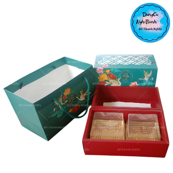 Hộp Giấy - Bánh Trung Thu Quai Xách - 4 Bánh - 4B02