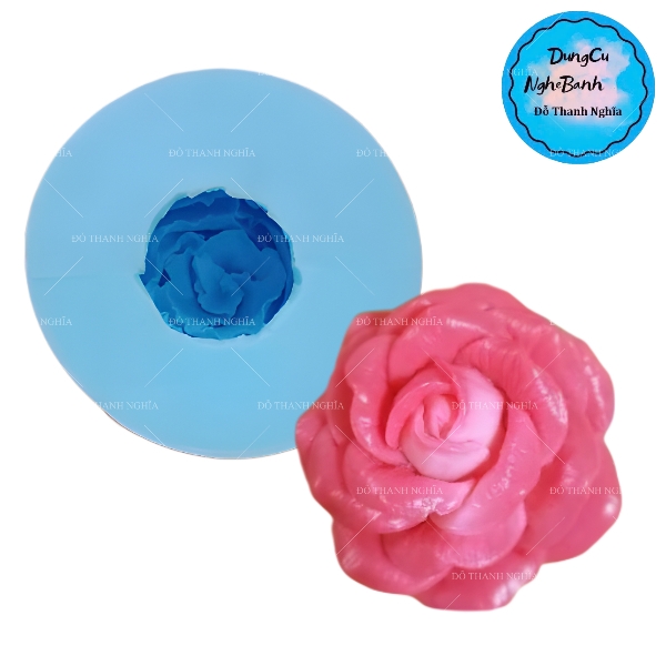 Khuôn Silicon - Hoa Hồng Nở - D15 8cm - Thái Nở