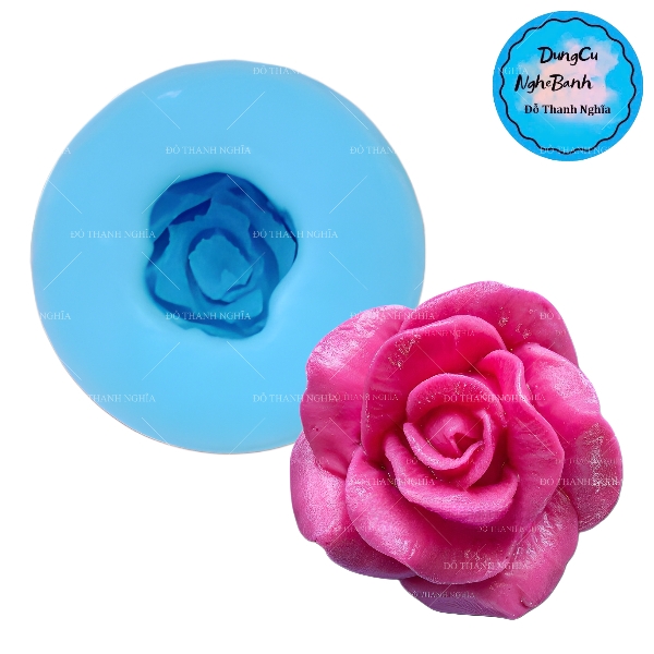 Khuôn Silicon - Hoa Hồng Nở - SL80 - 6cm - Thái Nở D17