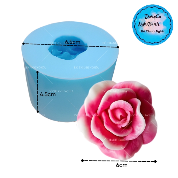 Khuôn Silicon - Hoa Hồng Nở - SL80 - 6cm - Thái Nở D17