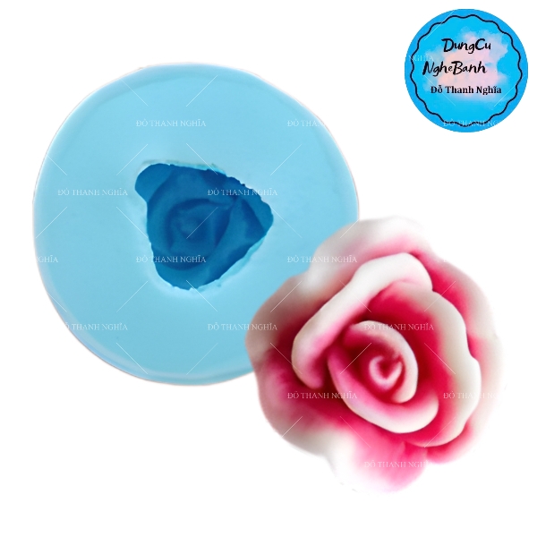 Khuôn Silicon - Hoa Hồng Nở - D18 4.5 cm - Thái Nở