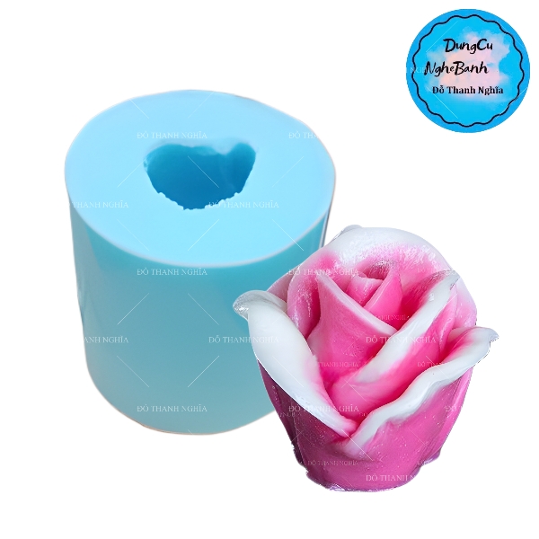 Khuôn Silicon - Hoa Hồng Nở - D18 4.5 cm - Thái Nở