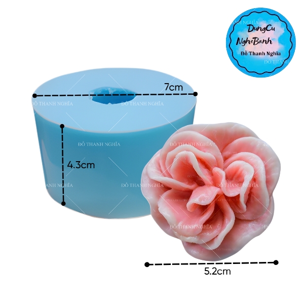 Khuôn Silicon - Hoa Cẩm Chướng Cuộn X10 - 5.2cm