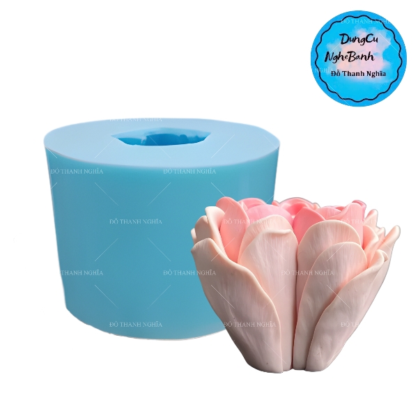 Khuôn Silicon - Hoa Hồng Lai - Hồng Anh 6.5cm