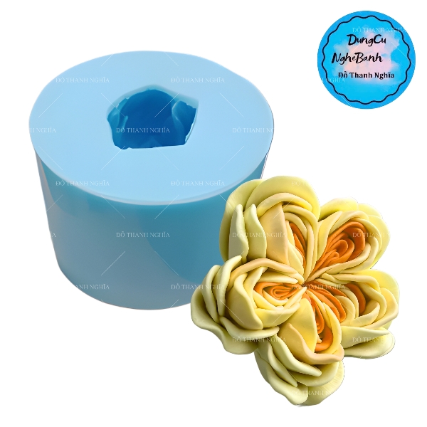 Khuôn Silicon - Hoa Hồng Lai - Hồng Anh 6.5cm