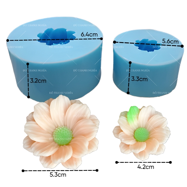 Khuôn Silicon Cúc Phi Set 2 95k