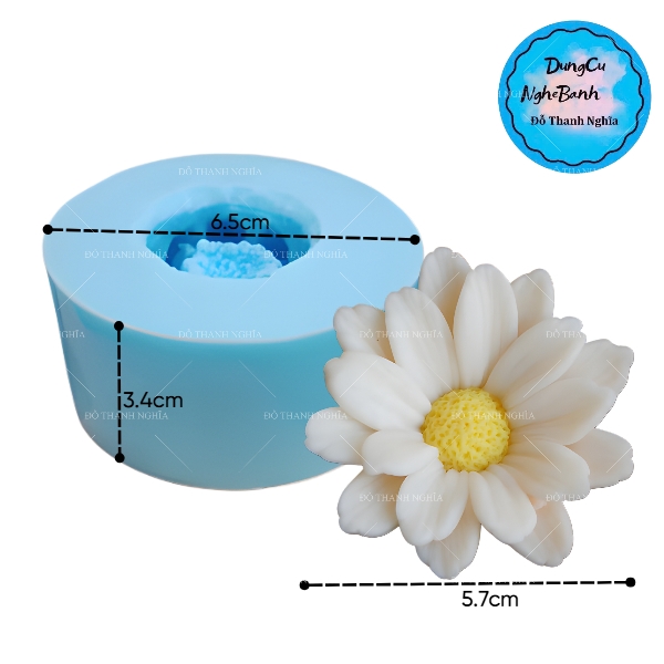 Khuôn Silicon - Hoa Cúc Phi - Cánh Thẳng - 5.7cm