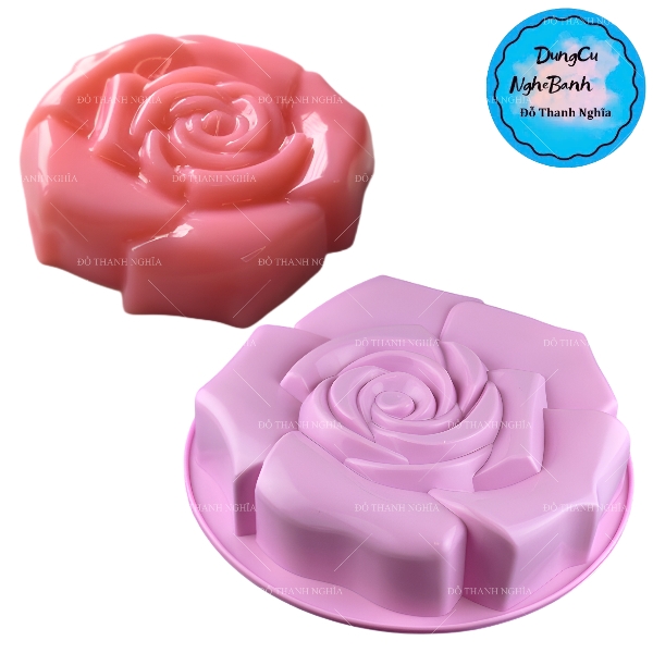 Khuôn Silicon - Đế Cốt - Hoa Hồng - 26cm Cao 5cm