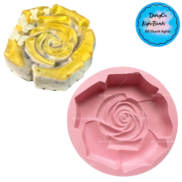 Khuôn Silicon - Đế Cốt - Hoa Hồng - 26cm Cao 5cm