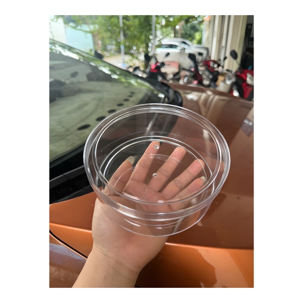 Hộp Nhựa Mika - Tròn 20x5.5cm - Cứng Giòn - 1200ml