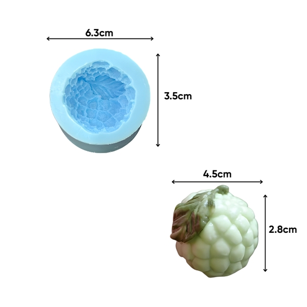 Khuôn Silicon - Trái Cây - Mãng Cầu Có Lá - HP Mãng Cầu
