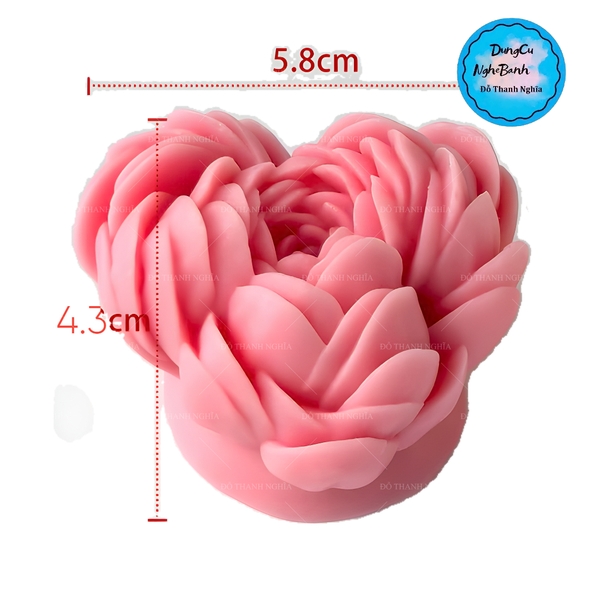 Khuôn Silicon - Hoa Mao Lương Mẫu Đơn 5.8cm SMD