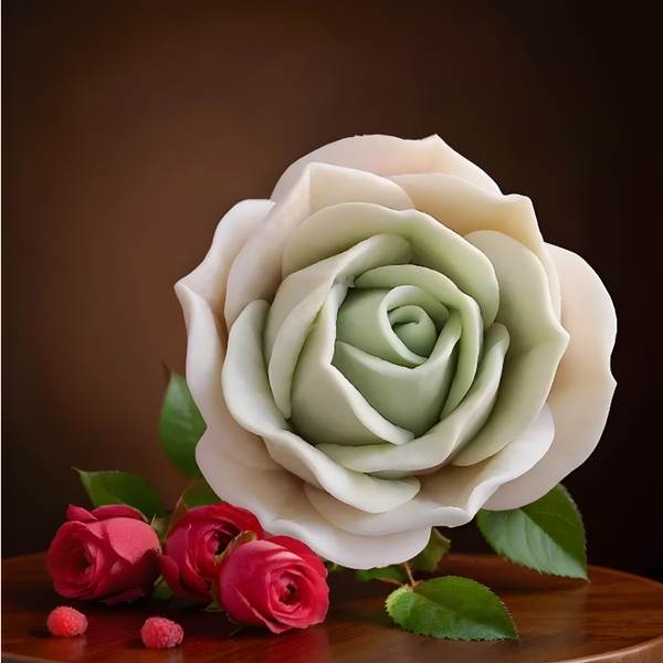 Khuôn Silicon - Hoa Hồng Nở Cánh Thẳng 6cm