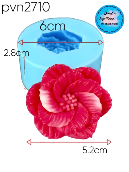 Khuôn Silicon - Hoa Cúc Xoay Nhuỵ 5.2cm