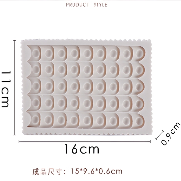 Khuôn Silicon - Viền Mảng 2D - Vảy Chấm 16x11cm