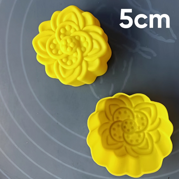 [10 cup] Khuôn Silicon - Cup Set 5cm - M68 Hoa Mai
