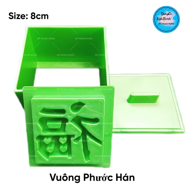 Khuôn Ấn Xôi - Vuông NL - 8cm - Phước - Hán