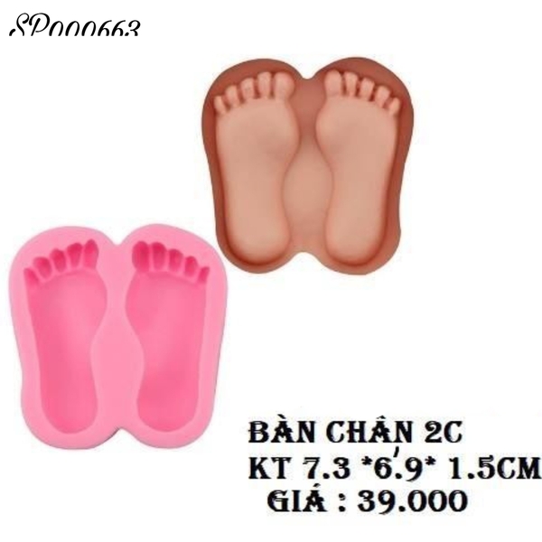 Khuôn Silicon - Em Bé - Bàn Chân 5cm 2c