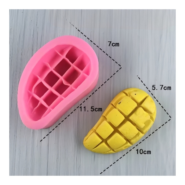 Khuôn Silicon - Trái Cây - Xoài Cắt Miếng 10cm