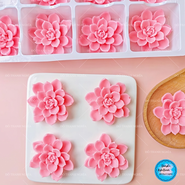 Khuôn Silicon - Sen Đá Cánh Tia Nhọn 6.8cm