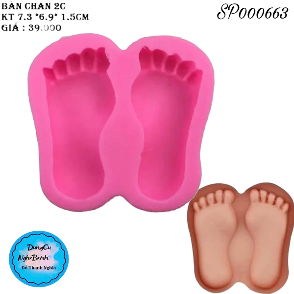 Khuôn Silicon - Em Bé - Bàn Chân 5cm 2c