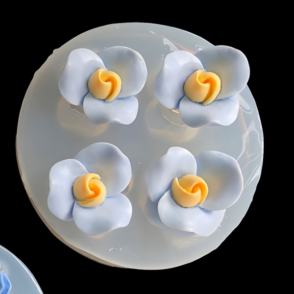 Khuôn silicon - Hoa Cúc Dẹp 4c - 2.8cm