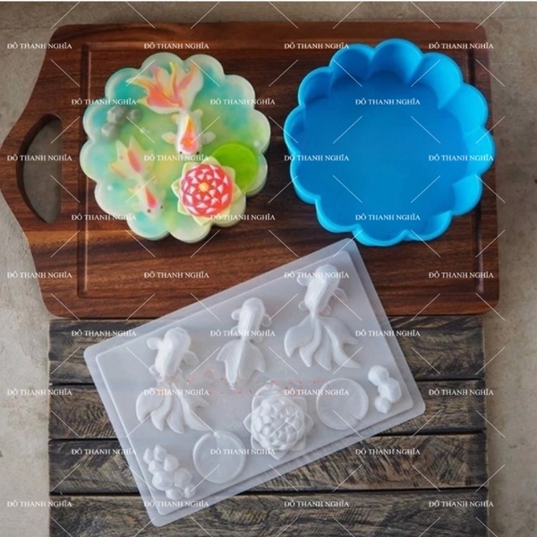 Khuôn Silicon - Đế - Hoa Mai 19cm cao 5.7cm Làm Mâm Cúng