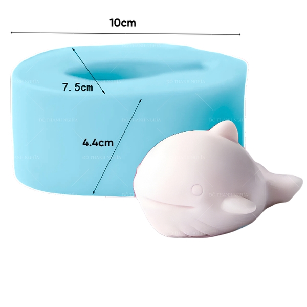 Khuôn Silicon -Sinh Vật Biển - Cá Heo 10cm
