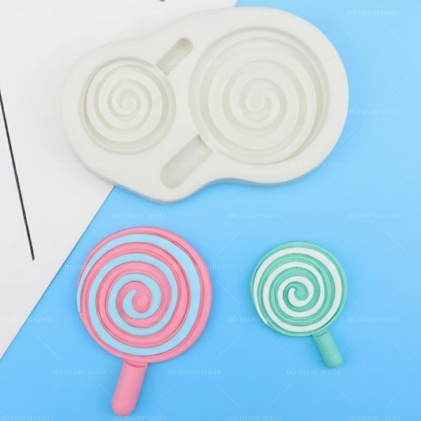 Khuôn Silicon - Kẹo Mút 2c 7.8cm -5.3cm