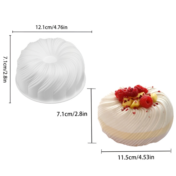 Khuôn Silicon - Đế Hình Tròn Khía Xoắn 11.5cm