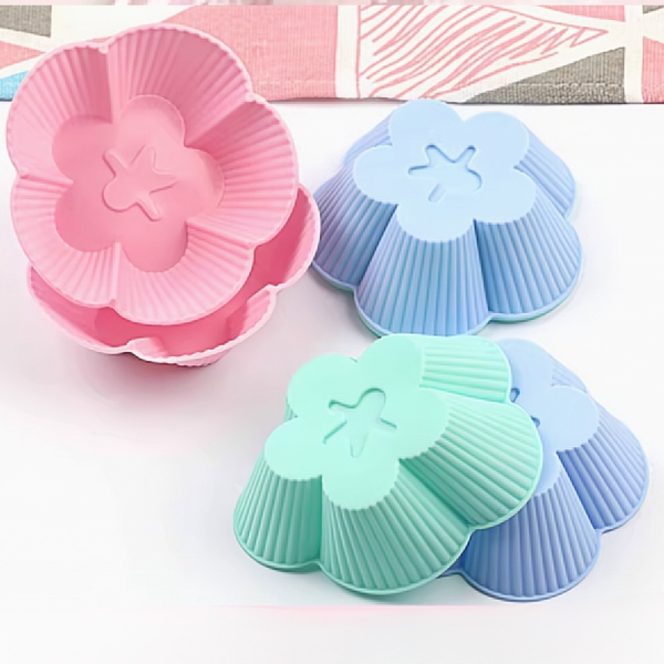 [10 cup] Khuôn Silicon - Cup Set 7cm - M19 - Hoa Mai