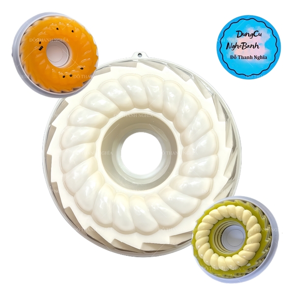 Khuôn Cơm Nhựa - Xôi - Thạch 18-21cm - CN01 - Xoắn Viền Mặt