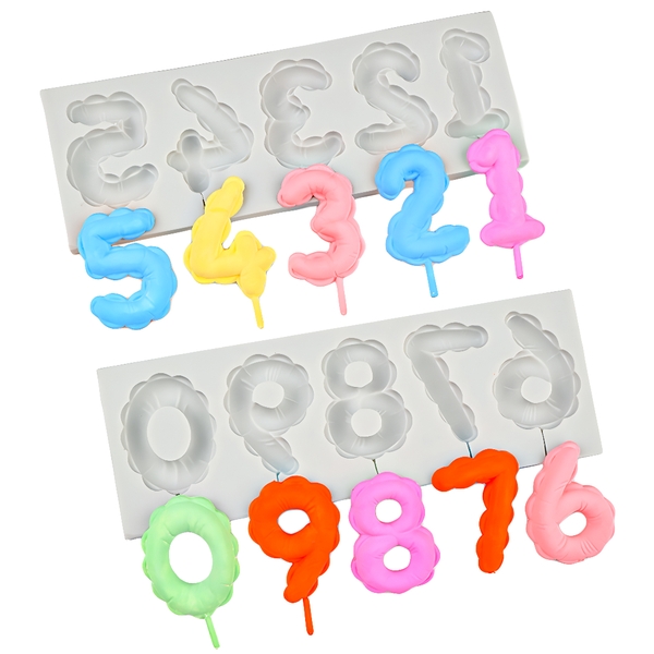 Khuôn Silicon - Số 0-9 - Số Bong Bóng Set 2