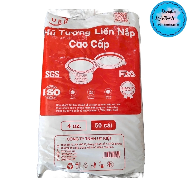 Hộp Nhựa Nắp Gập - Tròn - Chịu nhiệt - 120ml Nắp Liền - Set 50 Ly