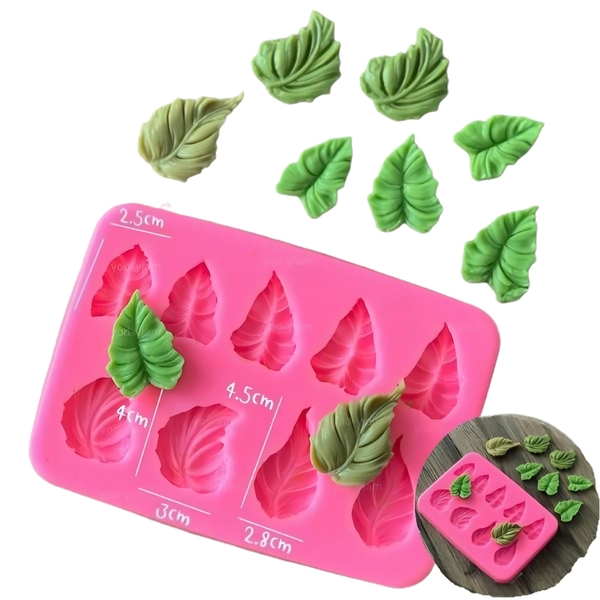 Khuôn Silicon - Lá Gân Thái To 9c