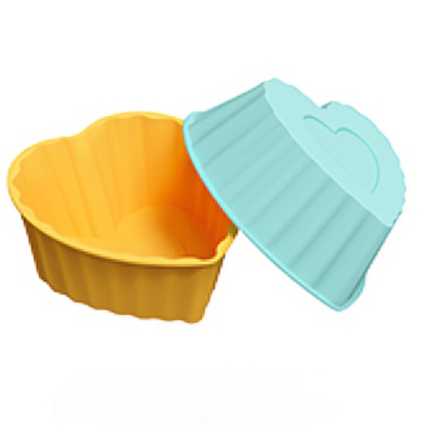 [10 cup] Khuôn Silicon - Cup Set 7cm - M21 - Trái Tim Khía