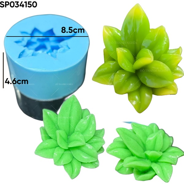 Khuôn Silicon - Sen Đá Lá Xòe - 8.5cm