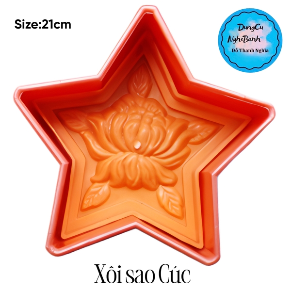 Khuôn Ấn Xôi - Mai 5 Cánh NL - 21cm - Hoa Cúc