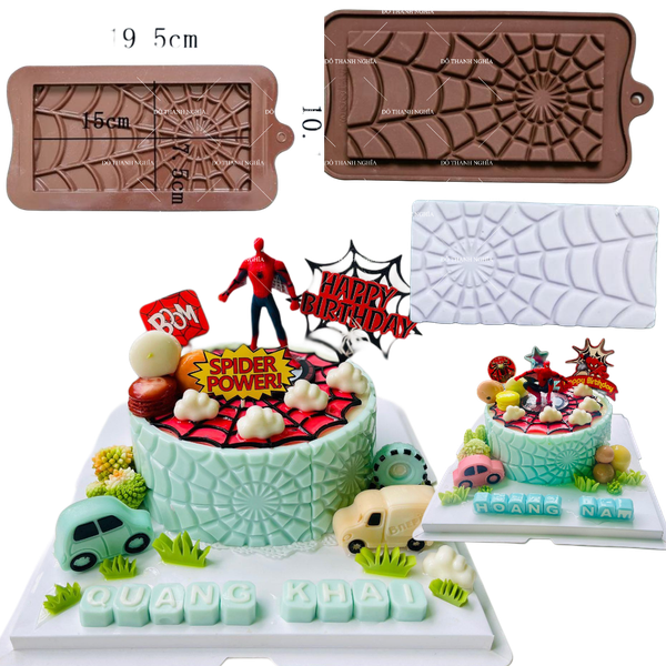 Khuôn Silicon - Viền VN - 17x8cm - VN21 - Mạng Nhện
