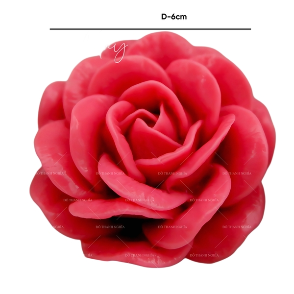 Khuôn Silicon - Hoa Hồng Nở - 6cm - Thái Nở D5