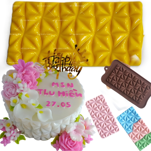 Khuôn Silicon - Viền VN - 17x8cm - VN09 - Tam Giác