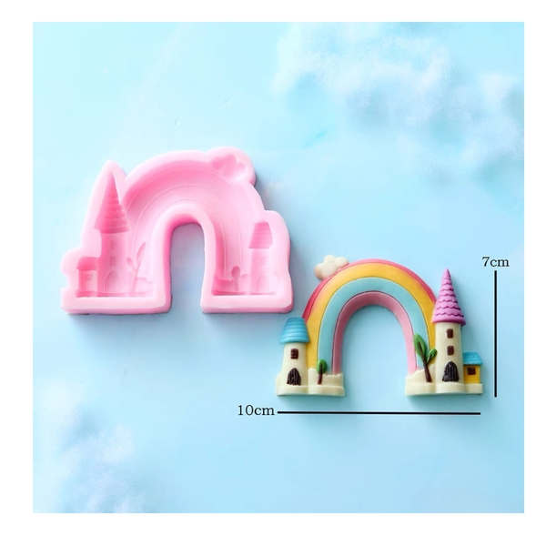 Khuôn Silicon - Bầu Trời - Cầu Vồng Lâu Đài 10cm