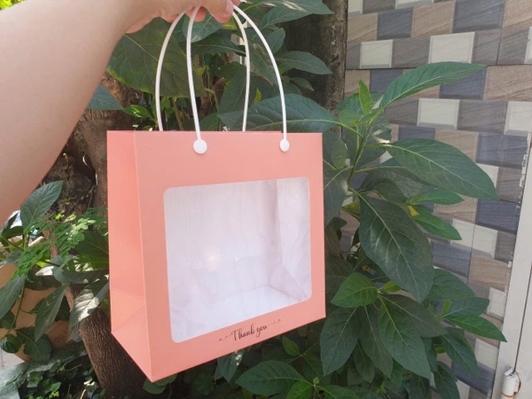 Túi Giấy - Quai Xách - Vuông 20x20x10cm - Túi Hồng