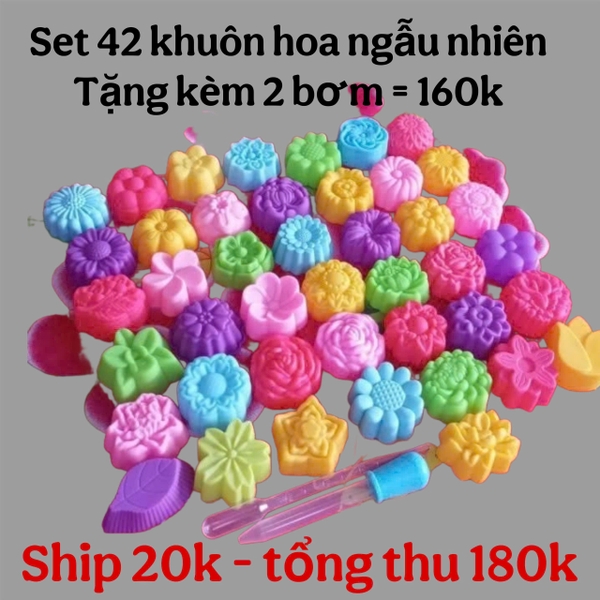 Set 42 Khuôn Hoa Thuỷ Tinh - Bánh Da Lợn - Rau Cau Cup Set