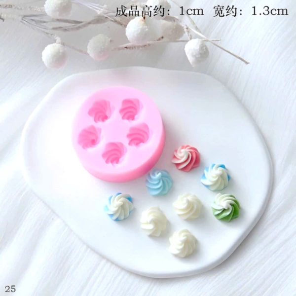 Khuôn Silicon - Đuôi Hoa Thị - Sò Xoắn N4 5c - 2cm