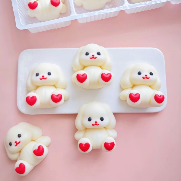 Khuôn Silicon Động Vật Con Gấu Tim 5.9cm